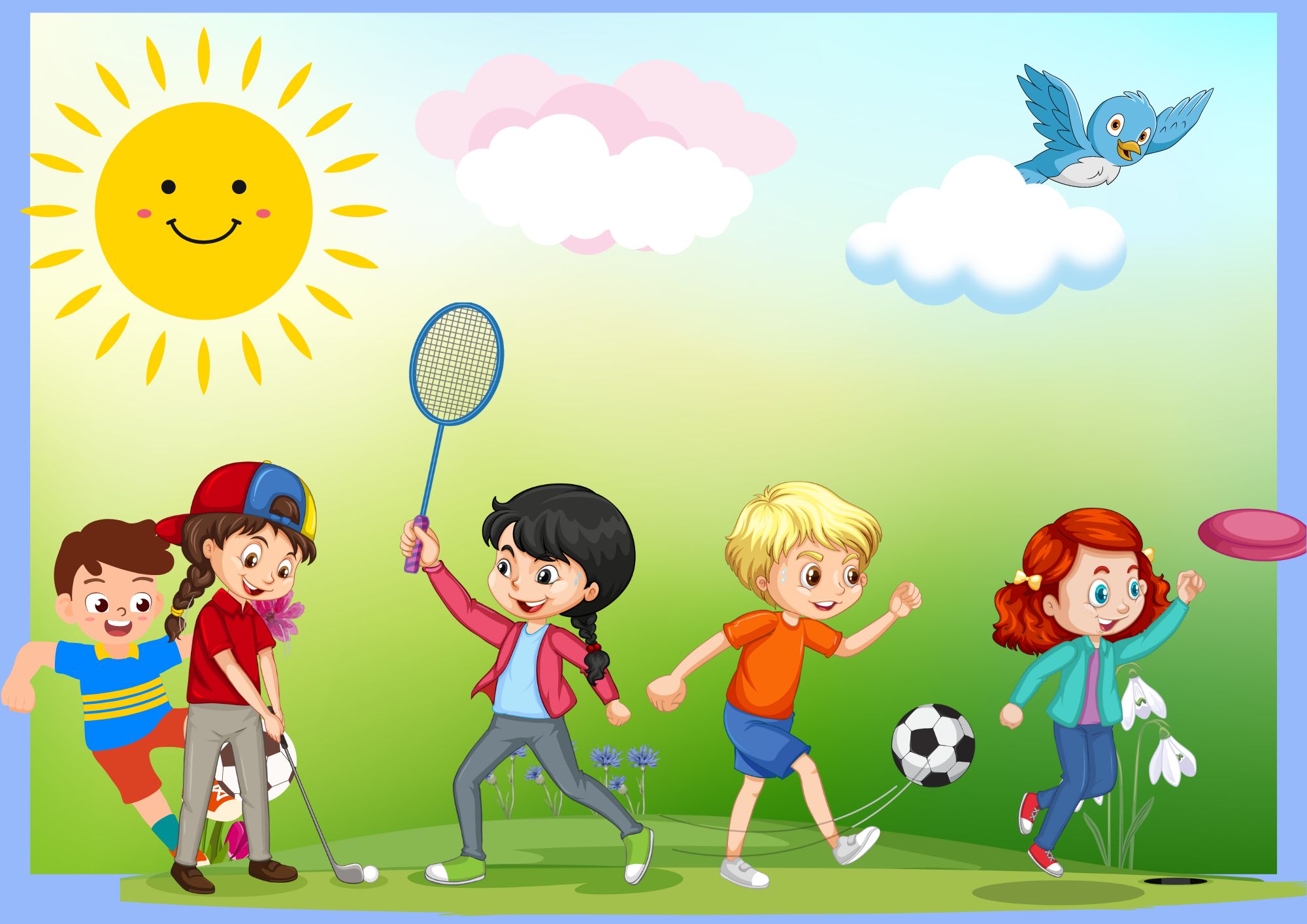 Obrazek przedstawiający dzieci uprawiające sport