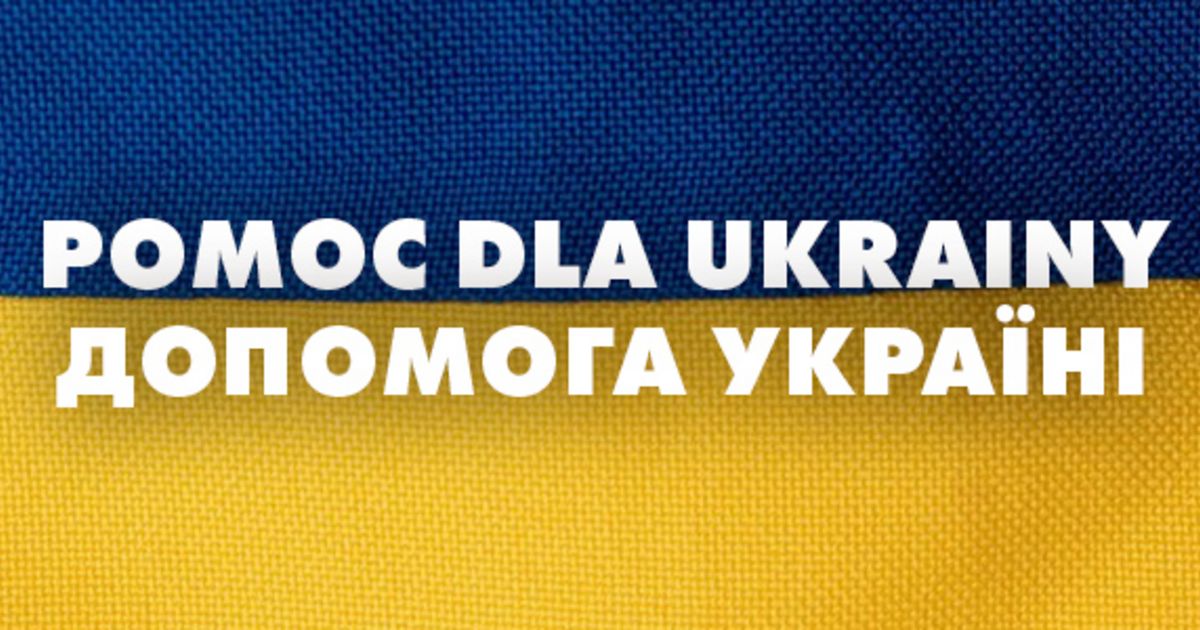 Obrazek, przedstawiający napis "Pomoc dla Ukrainy"